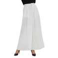 thumbnail image 3 of Women High Waist Casual Wide Leg Long Palazzo Pants Trousers Regular Size White XXXL, 3 of 7