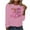 Pink, variant on Cxenplz Women's Breast Cancer Awareness T-Shirts Cute Pink Ribbon Graphic Print Tees Tops Fall Casual Long Sleeve Crew Neck Dressy Shirts