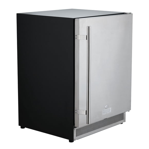 KFFKFF 24-inch Indoor/Outdoor Drink Cooler, 185QT Under-the-counter or Standalone Beverage Cooler, 175 Can Capacity Built-in Ale Cooler with Metallic Body for Private Home Bars or Commercial Purposes