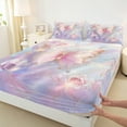 thumbnail image 3 of Castle Fairy Pink Golden Butterfly 3Pcs Twin Sheet Sets for Teens Women Men,Abstract Gradient Twin Fitted Sheet,Floral Rose Breathable Flat Sheet,Breathable Home Decor, 3 of 7