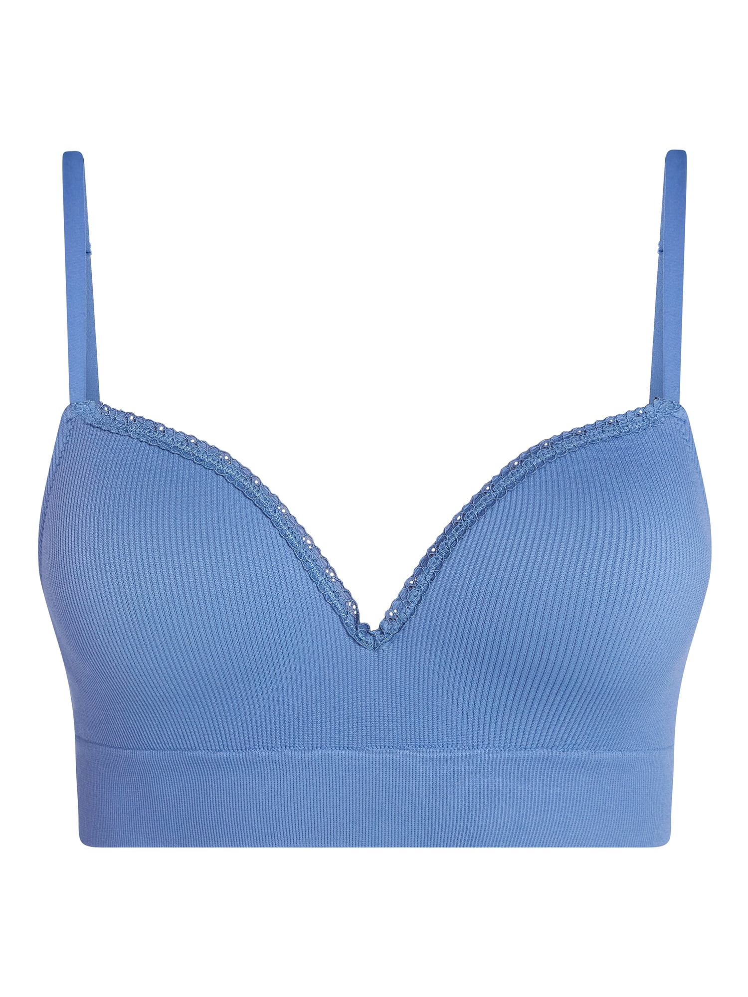 No Boundaries Seamless Wirefree Bra with Lace, Sizes XS-XXXL