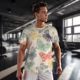 thumbnail image 3 of Wukai Butterfly Print Men's Short-Sleeved Mesh T-Shirt,Quick-Dry Short Sleeve Workout T-Shirt-X-Large, 3 of 8
