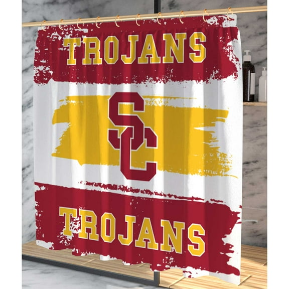 Pegasus USC Trojans Shower Curtain & Bath Mat Set