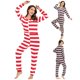 thumbnail image 3 of Pijamas de lana para adultos, ropa de dormir con capucha, mono de Navidad, peleles de felpa, Camisón con estampado de rayas de dibujos animados, 3 of 3