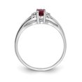 thumbnail image 2 of Auriga 14k White Gold 5x3mm Oval Ruby AAA Diamond Ring for Women Size-6, 2 of 4
