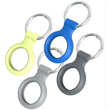 Onn. Protective Holder with Carabiner-Style Ring for Apple AirTag, Silicone, Multi Colors, 4 Count