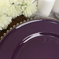 thumbnail image 6 of BalsaCircle 6 Purple Gold 12" Beaded Trim Acrylic Wooden Textured Round Acrylic Charger Plates, 6 of 8