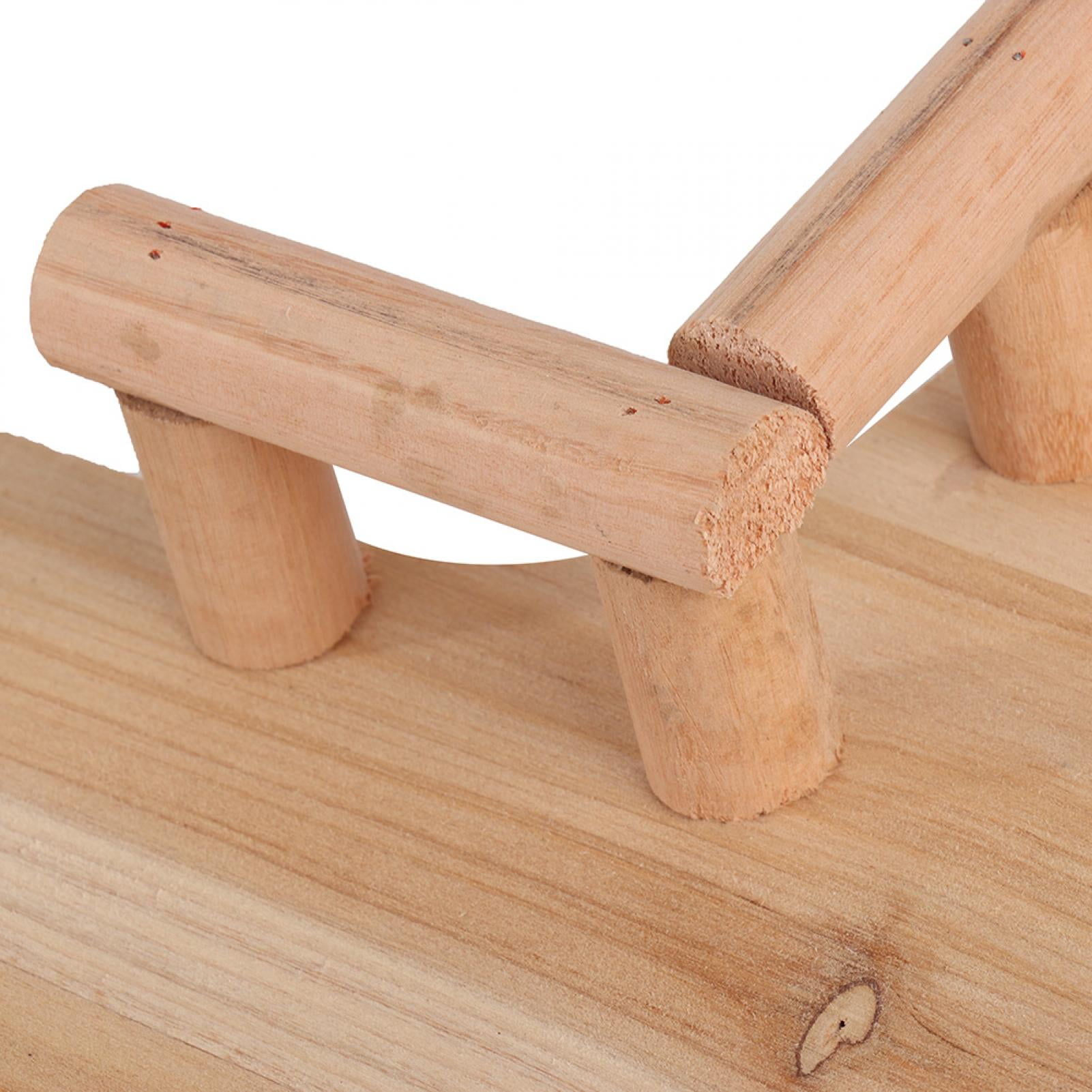 Suodoka Wooden Rest Platform with Railing for Small Pets, Premium Hamster Climbing Toy and Living Space Activity Center, Eco-Friendly Natural Wood Play Accessory (13.38 inches / 34 cm)