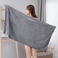 thumbnail image 6 of Hair Towel Hat Absorbing Large Wrap with Elastic Strap Fast Drying Anti Frizz Solid Color Towel Wrap, Bath Towel, 6 of 7
