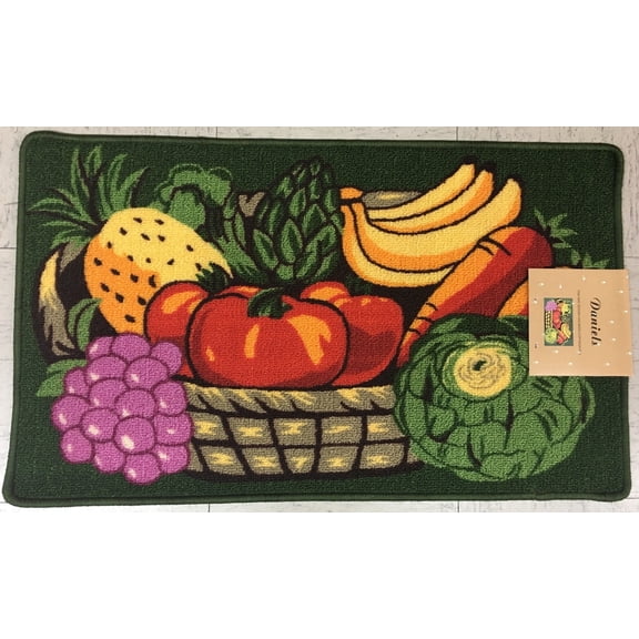 DANIELS VEGETABLE BASKET KITCHEN RUG WITH NON SKID BACK