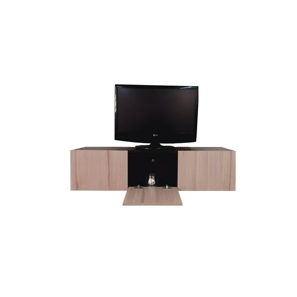 Mueble/repisa Flotante Minimalista para TV con 3 Puertas DECOMOBIL Muebletv/3puertas-W/O