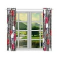 thumbnail image 3 of RYLABLUE Day of Dead Window Kitchen Curtain, Skull Red Roses Window Treatment Panel Curtains,26x39 inches,Set of 2, 3 of 3