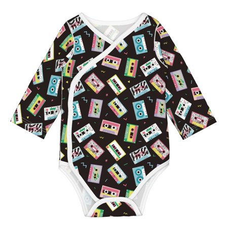 

Coaee Colorful Retro Tape for Soft Cotton Baby Long-Sleeve Bodysuit Girls Boys Bodysuit Romper