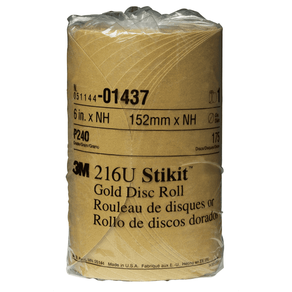 3M GOLD DISC ROLLS STIKIT P240G 6IN 175/ROLL