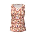 thumbnail image 4 of Fotbe Corgi Head with Floal Womens Loose Fit Casual Flowy Slim-Fit Tank Tops Athletic Round Neck Trendy Sleeveless Summer Tops for Gym and Yoga-Large, 4 of 9