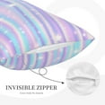 thumbnail image 5 of Daiia Striped Gradient Bedding Waterproof Pillow Protector Zippered Queen – Bed Bug Proof Pillow Encasement-14"x20", 5 of 9