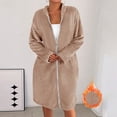 thumbnail image 2 of Plush Bathrobes For Women Zipper Robes for Women Housecoats Knee Length Bathrobe Lightweight Nightgown with Pockets, 2 of 5