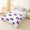 thumbnail image 2 of Manfei Purple Bow Twin Comforter Sets,Kawaii Princess Bowknot Bedding Set,Colorful Stars Reversible,2pcs,1 Comforter and 1 Pillowcase, 2 of 7