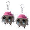 thumbnail image 1 of Divertido Meme Acrílico Divertido Colgante Llavero Sombrero Rosa Kawaii Animal Joyería Fans Regalos, 1 of 9