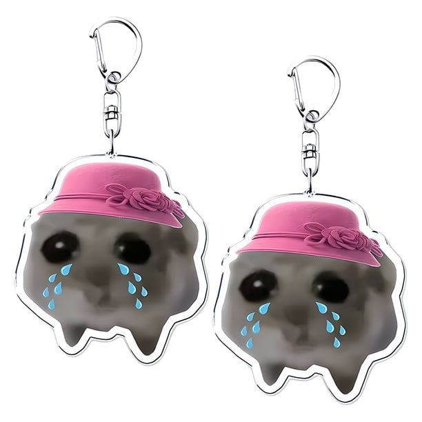 Divertido Meme Acrílico Divertido Colgante Llavero Sombrero Rosa Kawaii Animal Joyería Fans Regalos