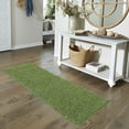 thumbnail image 2 of Mainstays Traditional Solid Green Shag Indoor Runner Rug, 2' x 6', 2 of 8