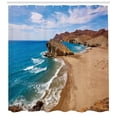 thumbnail image 3 of Ambesonne Landscape Shower Curtain, Summer Beach Spain, 69"Wx84"L, Blue Brown, 3 of 3