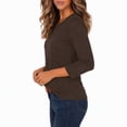 thumbnail image 2 of Women's 3/4 Sleeve Crew Neck Cotton T Shirts Soft Stretchy Casual Daily Wear Layering Tops Classic Fit, 2 of 8