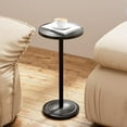 thumbnail image 6 of Carved Drink Table, Round Small Side Table for Small Spaces, Modern Accent Tables, End Tables with Carved Top & Base for Living Room, Bedroom, Corners, and Office (Black, 11.81 inch), 6 of 8
