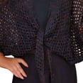 thumbnail image 4 of BLTIBY Womens Hollow Out Cover Up Short Knit Cardigan Shawl Wrap Front Batwing Sleeve Sun Protection Cover ups Black Free Size, 4 of 5
