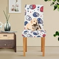 thumbnail image 4 of Yayeee 2 Pack Dining Chair Covers Stretch Parson Chairs Slipcovers Seat Protector, Cartoon American Football Helmets, 4 of 6