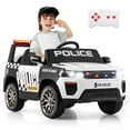 thumbnail image 1 of Honeyjoy Kids Ride on Police Car 12V 7A Battery Powered Cop Car with Remote Control White, 1 of 10