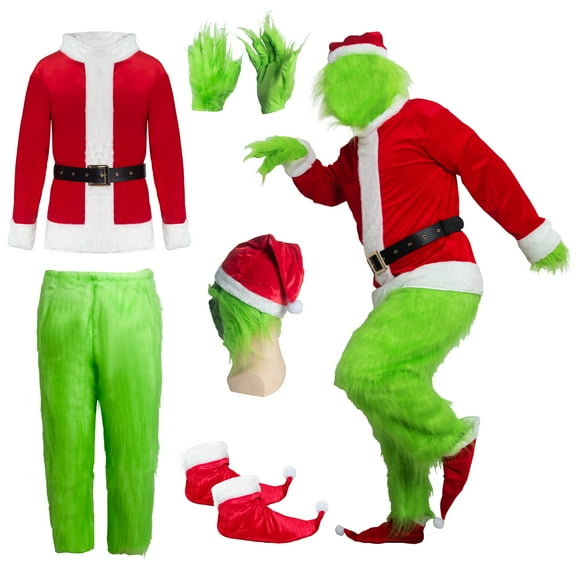 GTMEDT Santa Claus Costume for Men Professional Christmas Cosplay Outfit for Adult Santa Outfit,S