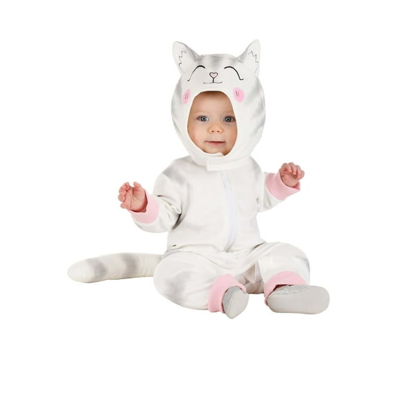 Infant White and Grey Kitty Costume