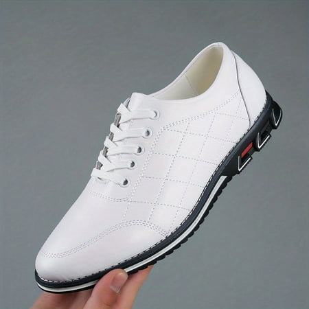 

DONGGTGDZ Comfortable and breathable lace-up sneakers - Casual PU walking shoes for all-day comfort and style - Lightweight and flexible athletic shoes for men and women - Trendy and vers