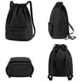thumbnail image 2 of Vbiger Men Women Drawstring Backpack Chic School Shoulders Bag Classic Travel Drawstring Bag Trendy Drawstring Sackpack Casual Outdoor Daypack, Black, 2 of 10