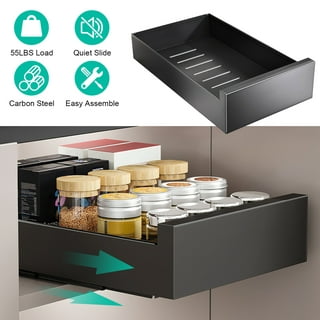  Pull Out Cabinet Drawer Organizer Expendable Slide Out Pantry  Storage Shelves Heavy Duty Stainless Steel Shelf Rack for Kitchen Base  Cabinet Pantry Closet Under Sink Divider Organization,2Packs : Home &  Kitchen