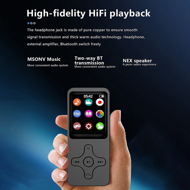 1.77 Inch Screen Digital Display Mini MP3 Radio Player Recorder Hiking Jogging Portable Video Music Speaker Electric Book Reader 8G