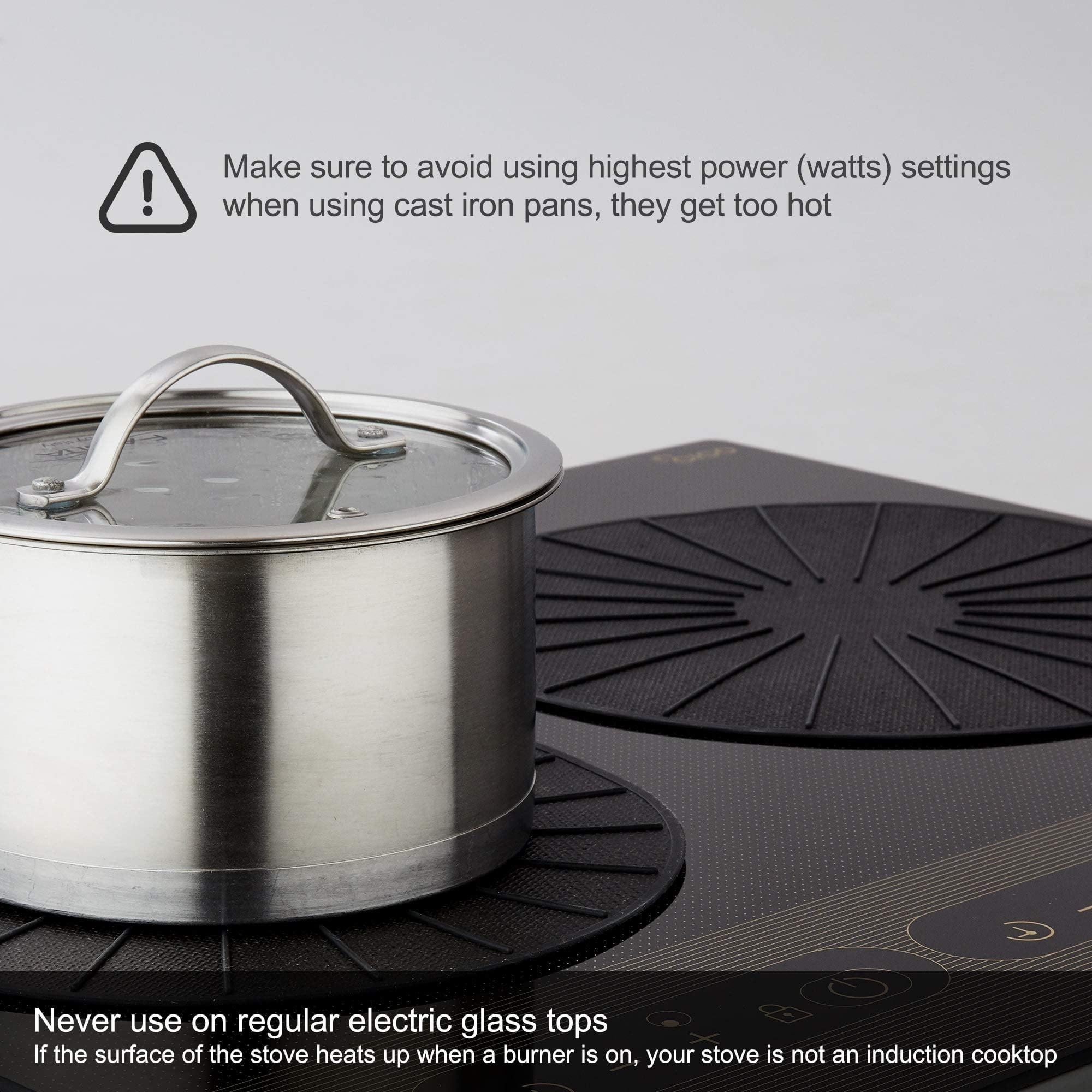 Induction Cooktop Protector - Induction Cooktop Silicone Stove Top Mat (Large - 11 Inches) Cover Reusable Fiberglass Heatproof Mat for Cooking Surface Protection Easy Clean