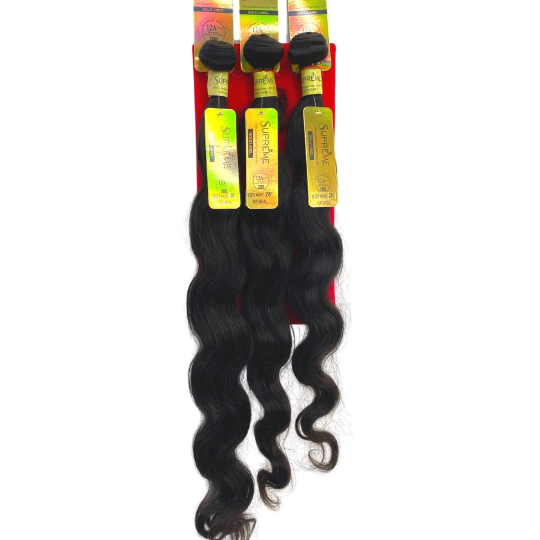 Supreme Hair  Beauty 100% Unprocessed Virgin Human Hair Bundle Deal Solution- BODY WAVE Natural