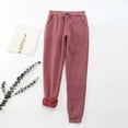 thumbnail image 2 of Leggings de invierno de talla grande para mujer, de felpa lisa: pantalones cálidos y casuales con cintura elástica, para llevar en exteriores e interiores, 2 of 4