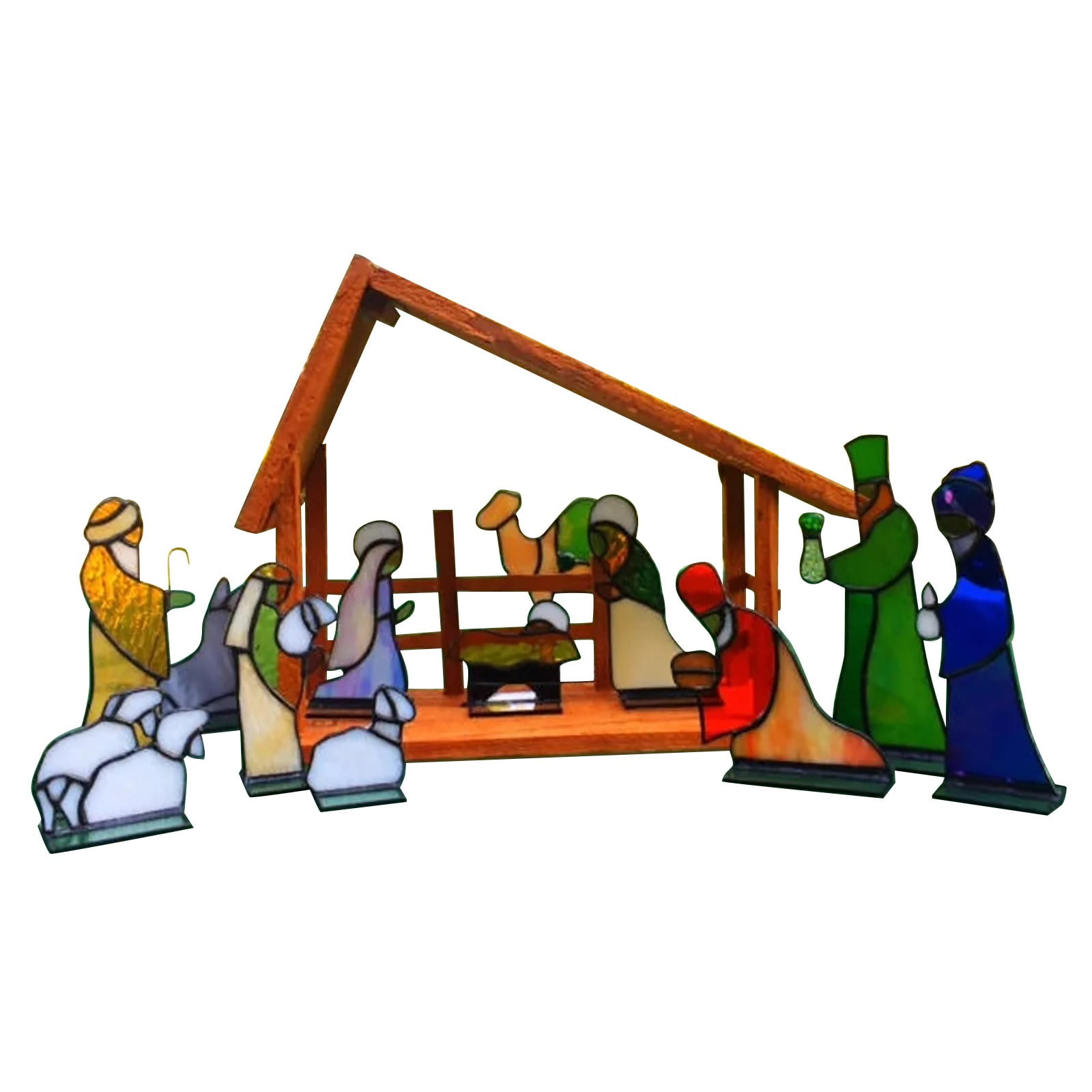 Buy MIARHB Stained Glass Nativity Set, Stained Glass Christmas Nativity