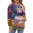 thumbnail image 5 of Tom And Jerry Mens Womens Novelty Hoodie 3D Print Pullover Hooded Long Sleeve Sweatshirts Tops Blouse with Pocket, 5 of 8