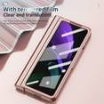 thumbnail image 5 of Allytech for Samsung Galaxy Z Fold 2 5G Case with S Pen Holder, Hard PC + Soft TPU Clear Crystal Transparent Shockproof Plating Cover Case with Tempered Film & Pen for Galaxy Z Fold 2 7.6", Rosegold, 5 of 6
