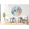 thumbnail image 5 of Dundee Deco's Modern Blue Gold Faux Marble Circular Peel and Stick Wall Mural, 55 in Diameter (17 sq ft.), 5 of 6