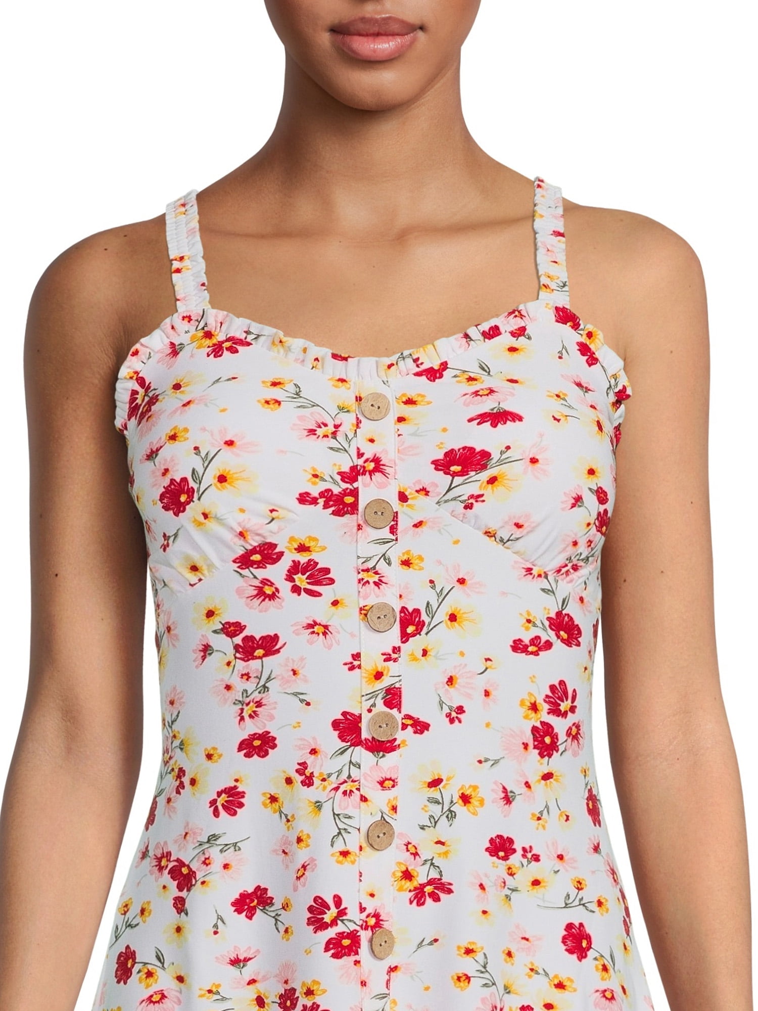 No Boundaries Juniors’ Milk Maid Button Front Dress