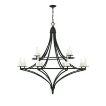 Director 12-Light Chandelier in Matte Black