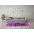 thumbnail image 3 of Ahgly Company Indoor Square Oriental Purple Industrial Area Rugs, 6' Square, 3 of 4