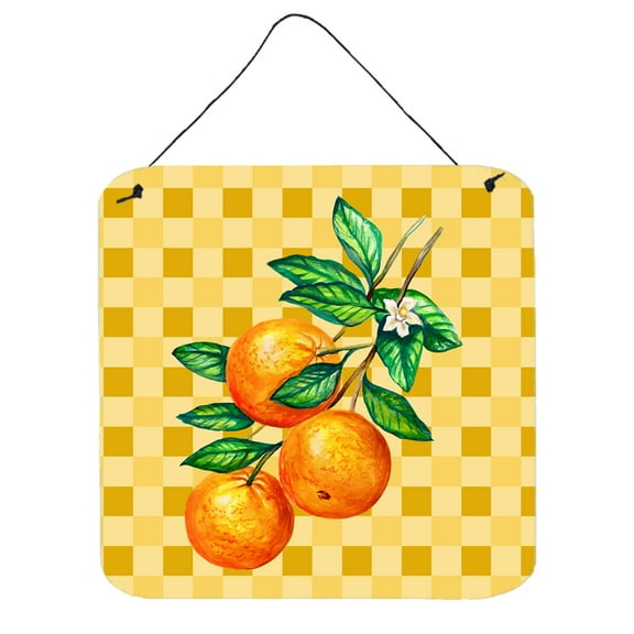Carolines Treasures BB7238DS66 Oranges on Branch on Basketweave Wall or Door Hanging Prints 6x6 multicolor