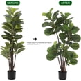 thumbnail image 5 of 4 Ft Artificial Fiddle Leaf Fig Tree, Faux Ficus Lyrata Tree, Fake Green Plant for Indoor Outdoor Home Office Living Room Bedroom Decor, 5 of 7