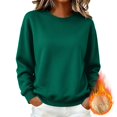thumbnail image 4 of Goodw7 Cozy Fleece Lined Sweatshirt Women, Crewneck Pullover with Thick Plush Interior, Warm Winter Top, Casual Fall Outfit for Home, 4 of 5